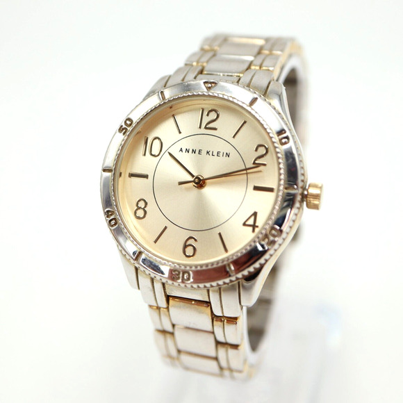 Anne Klein Womens Watch 32mm Dial Faded Gold Tone Bracelet AK/2068 w New Battery - Picture 1 of 15